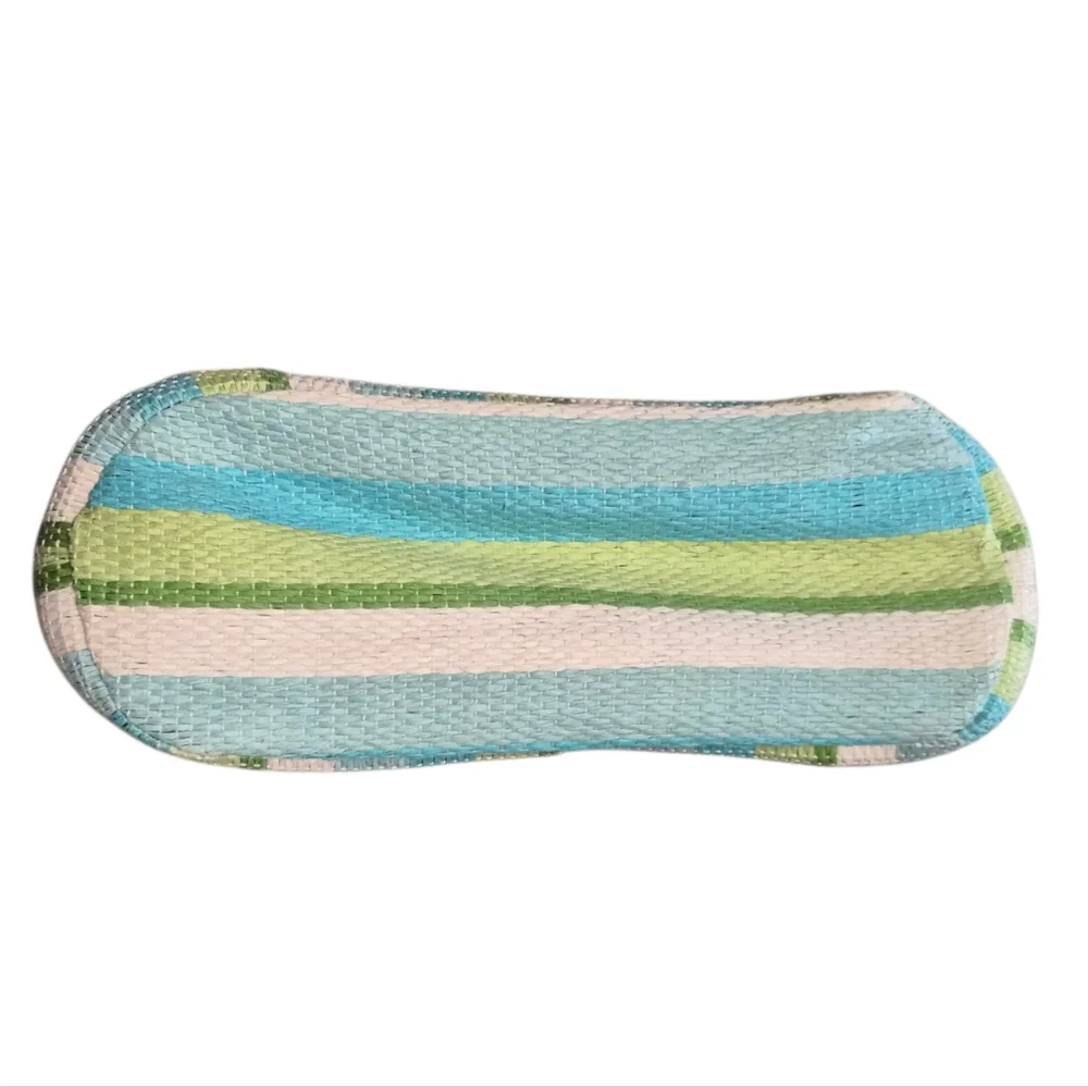 Striped Mini Tote Bag – Blue, Green, and White